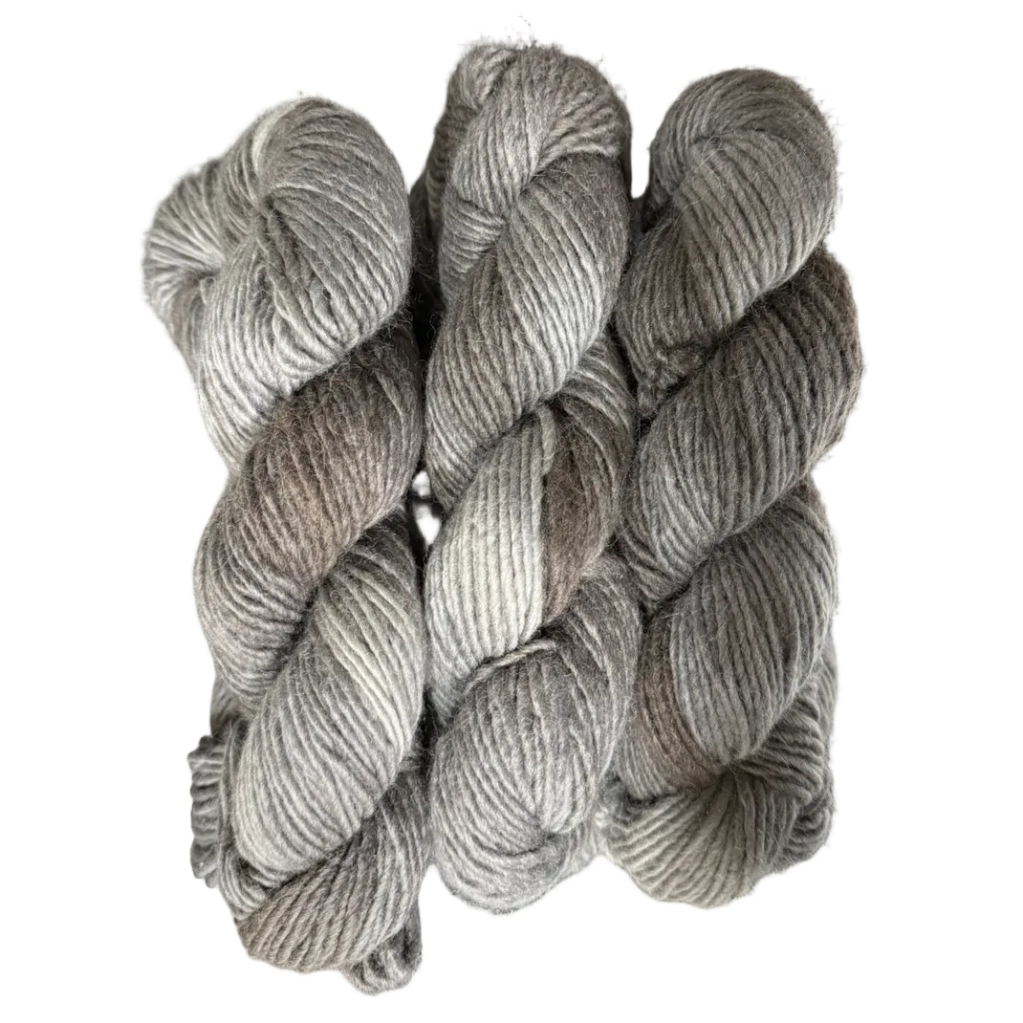 Gray skeins of yarn