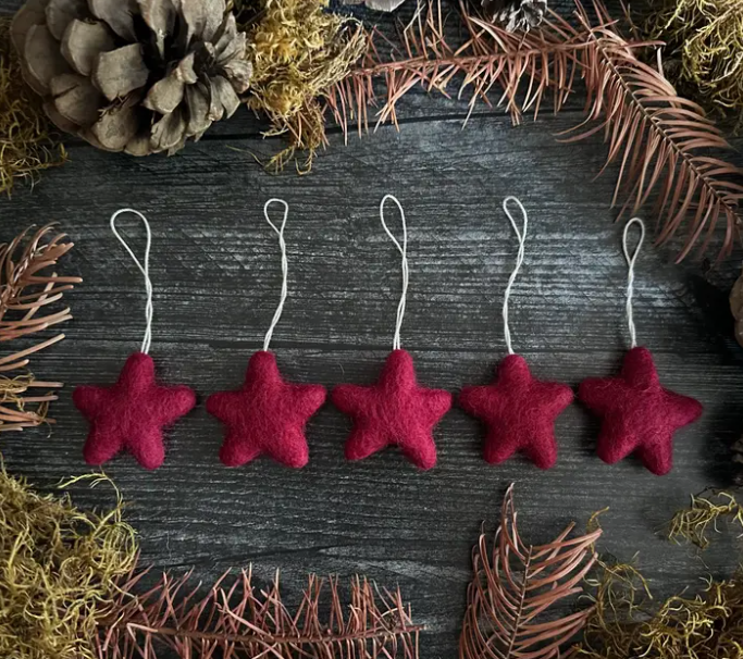 Felted Star Ornament